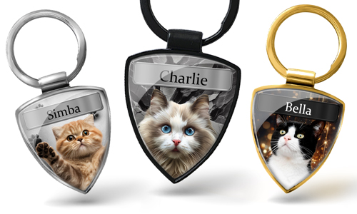 Portachiavi personalizzato con la foto/il nome del tuo gatto – regalo perfetto per un amante dei gatti, uomo o donna