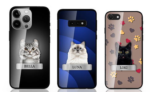 Custodia per cellulare unica con foto di un gatto e il suo soprannome - un regalo fantastico!