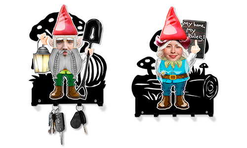 Keyholder Personalised with Garden Gnome