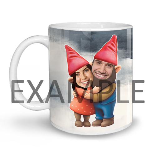 Personalized mug garden gnomes couple friends