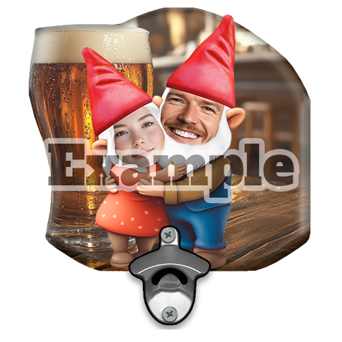 Personalized Wall Bottle Opener Garden Gnomes Couple Friends