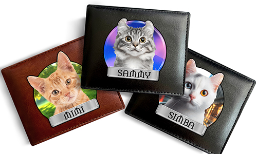 Portafoglio personalizzato con la foto del tuo gatto carino e il suo soprannome!
