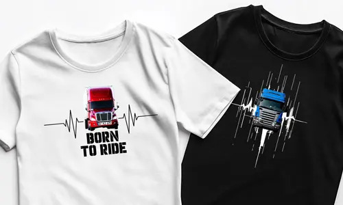 Personalised T-shirt with photo of truck and licence plate! Unique gift!