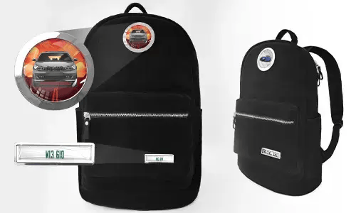 Ryggsekk svart fløyel
