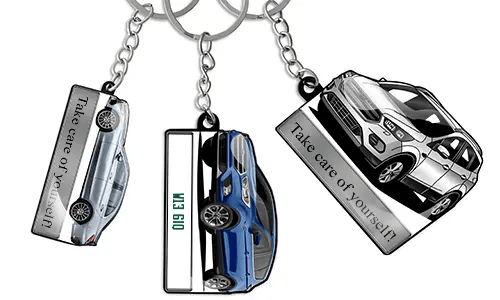 Car Keychain Text Car