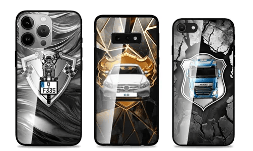 Funda de teléfono para coche con diseño de escudo