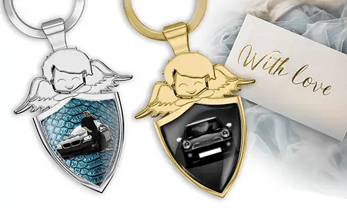 Personoitu avainpidike suojakilvellä - lahja poikaystävällesi