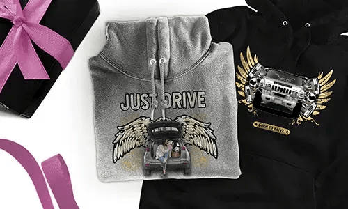 Personalised hoodie with car motif - gift for your daughter