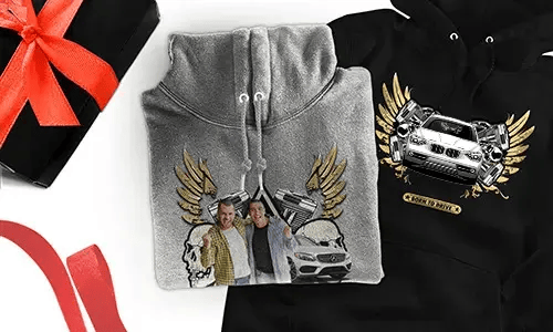 Felpa personalizzata con motivo auto per i tuoi migliori amici
