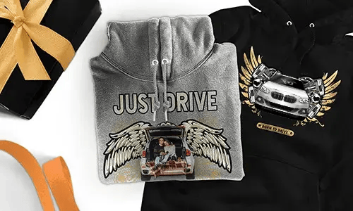 Individuelles Hoodie mit Auto-Motiv für Paare