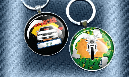 Keychain comic round