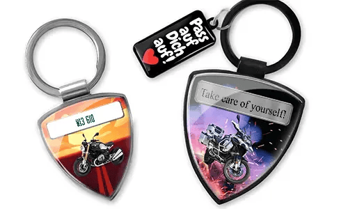 Breloczek z tarczą z obrazem motocykla