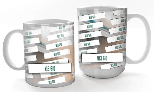 Tazas con matrículas