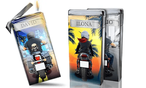 Encendedor de motocicleta con nombre Gas.
