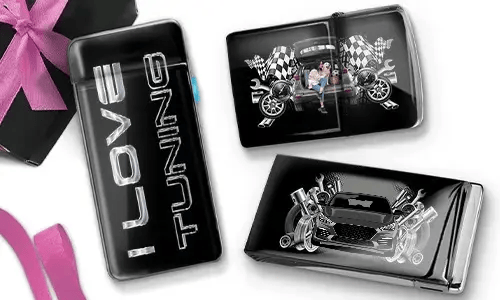 Feuerzeug Tuning mit Auto/Foto u. Kennzeichen für deine Schwester