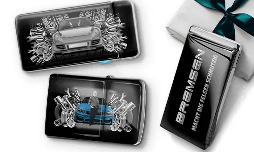 Tuning-Feuerzeug mit Auto/Foto und Kennzeichen für deinen Opa