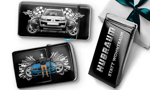 Tuning-Feuerzeug mit Auto/Foto und Nummernschild für deinen Sohn
