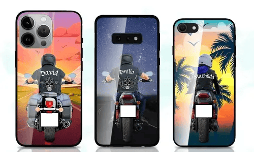 Telefoonhoes Motorfiets met naam