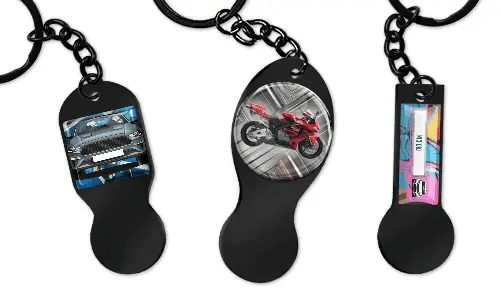 Personalizovaný klíčenka s žetonem do vozíku