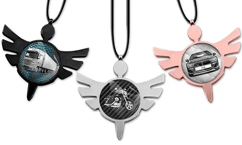 Spiegel-ketting-metaal-engel