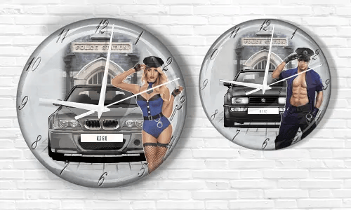Wanduhr Polizei Design