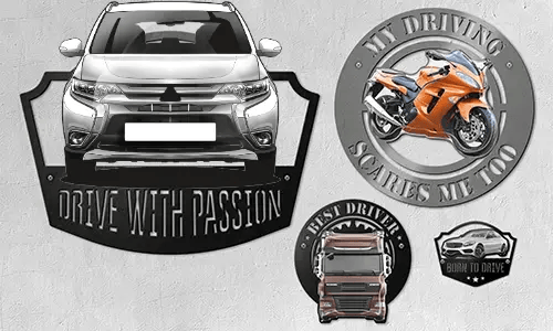 Wall decoration with your car, motorcycle or truck
