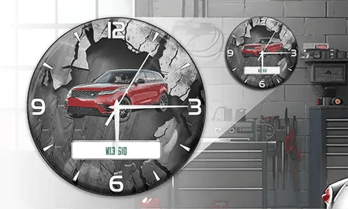 gallery-wall-clock-car-truck-motorcycle-license-plate-1