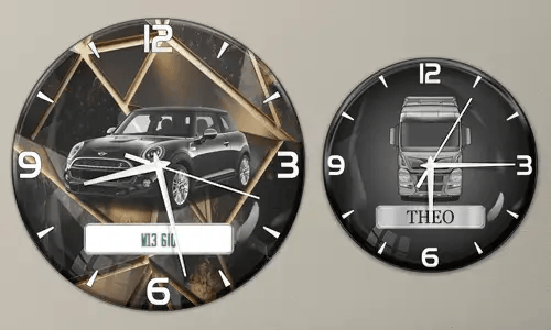 gallery-wall-clock-car-truck-motorcycle-license-plate-2