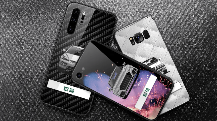 Mobile Case White Leather