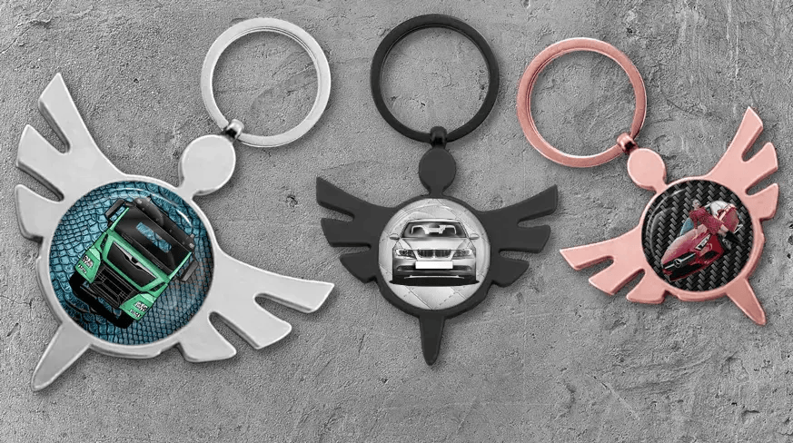 Llavero de ángel redondo para auto