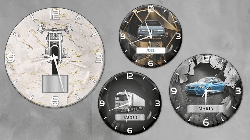 gallery-wall-clock-car-truck-motorcycle-license-plate-3